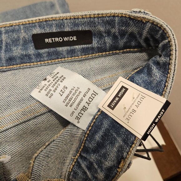 Judy Blue Jeans, High Waist,Retro Wide, Size 5/27 - Picture 7 of 13